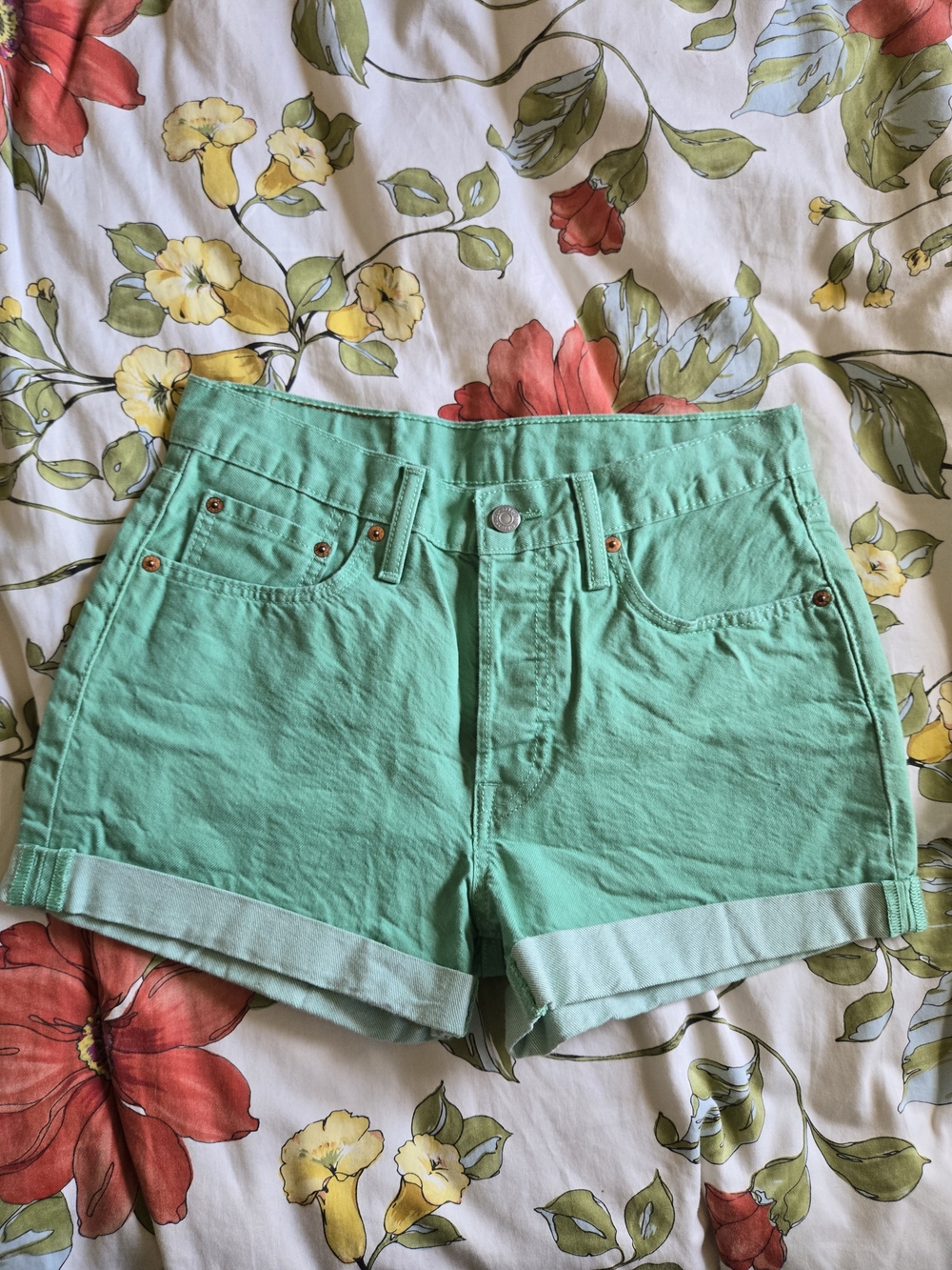 Levi's Mint Teal Denim Shorts
